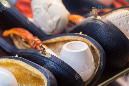 Preview: Istanbul, Turkey - January 2022. Tobaccoo pipe at the Grand Bazaar