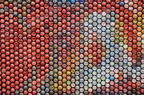 Preview: Texture, background made of small stumps painted in different colors, looks like mosaic