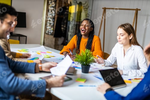 Preview: Business team working in a start-up office