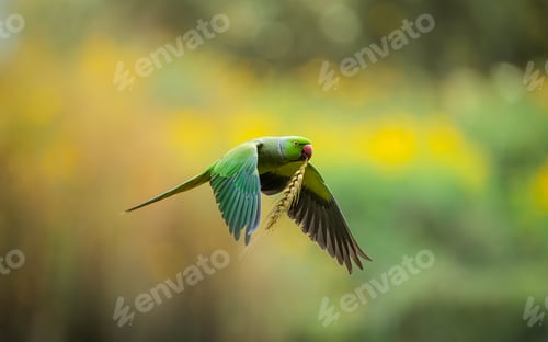Preview: The rose ringed parakeet bird