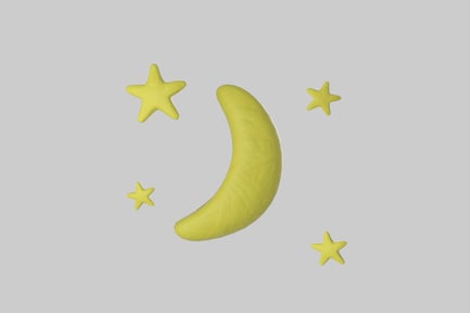 Preview: Celestial Pattern with Banana, Stars, and Crescent Moon