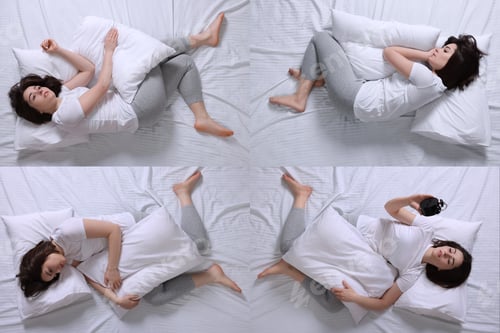Preview: Woman suffering from insomnia, set of photos. Sleep disorder