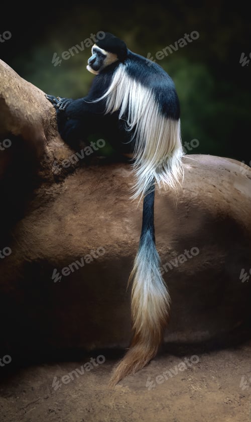 Preview: Mantled Guereza mokey (Colobus guereza)