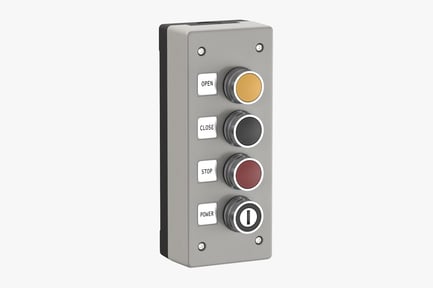 Preview: Industrial Control Panel with Open, Close, Stop, and Power Buttons