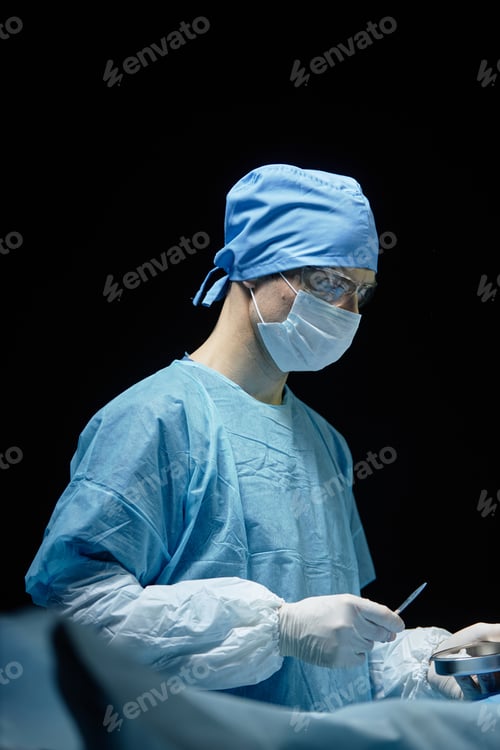 Preview: Male Surgeon in Blue Lights