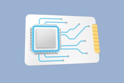 Aperçu: Illustration 3D de la puce de circuit imprimé