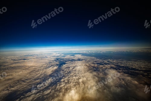 Preview: Atmosphere of the Planet Earth. Wide aerial view of fluffy clouds.