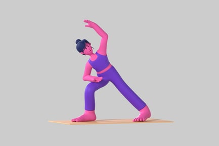 Preview: Cartoon woman yoga pose figure