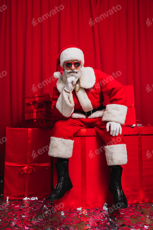 Preview: Santa Claus portrait, Christmas and newyear festive days concepts