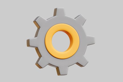 Preview: Modern Gear Icon With Yellow Center