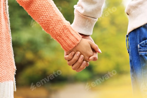 Preview: Couple holding hands in the park
