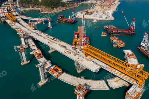 Preview: Tseung Kwan O, Hong Kong 21 December 2020: Cross harbor bridge under construction