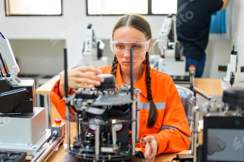 Preview: Engineer technician checking and operating in training program