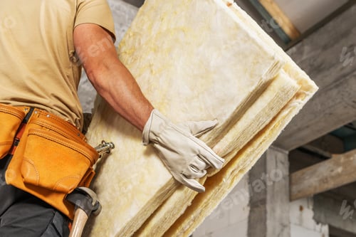 Preview: Preparing Pieces of Mineral Wool For a House Insulation
