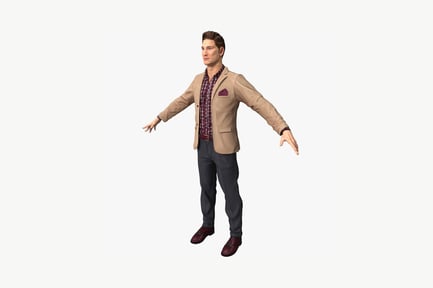 Preview: Young man in casual attire, arms outstretched