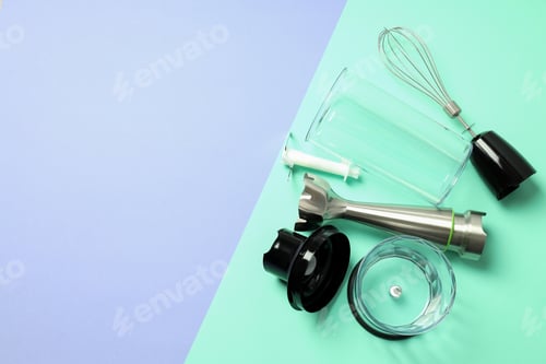 Preview: Concept of cooking food with blender, cooking accessories