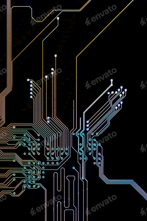 Preview: Background with a printed circuit board. The concept of modern technologies.