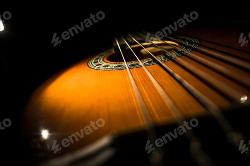 Preview: Classic guitar with black background