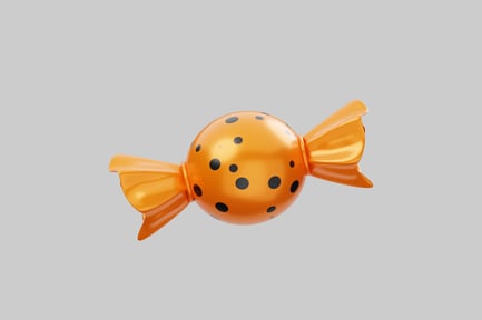Preview: Orange candy with black dots