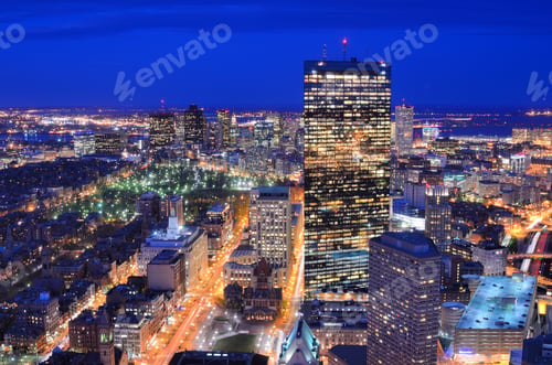 Preview: Aerial View Of Downtown Boston, Massachusetts, Usa.