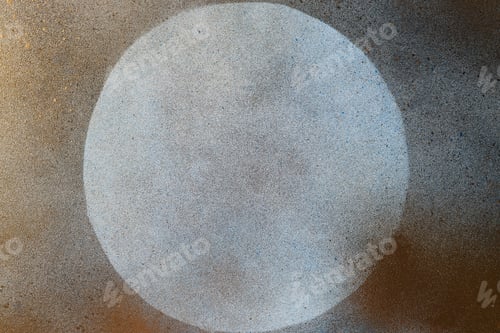 Preview: Light grey textured background covered with golden spray paint and circle left undyed