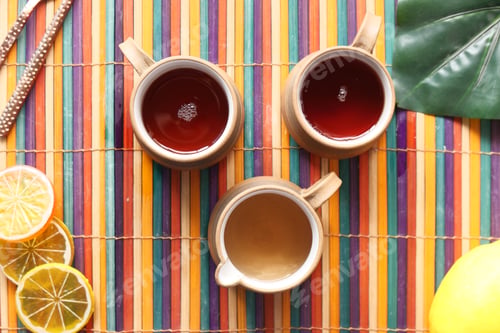 Preview: herbal healthy lemon green tea on table
