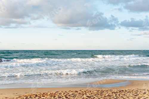 Visualização: Vista para o mar de Castelldefels na Espanha.