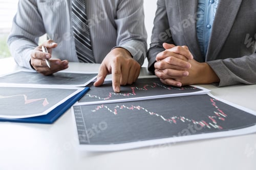 Preview: Business team on meeting to planning investment trading project and strategy of deal on a stock