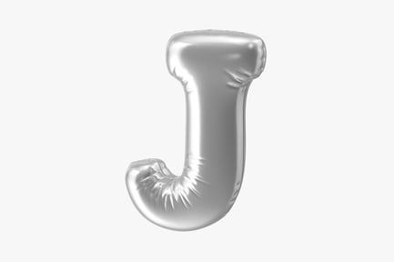 Preview: Letter J Silver Foil Balloon