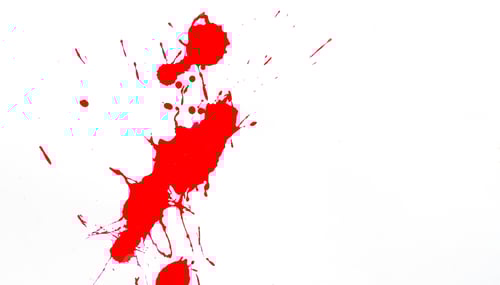 Preview: Blood splatters. Red blots of watercolor Realistic bloody splatters for Halloween