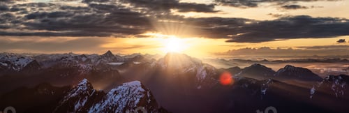 Preview: Aerial Panoramic View of Remote Canadian Mountain Landscape