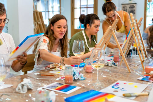 Preview: Painting Workshop. Brushes and Bottles: School Friends' Art Session