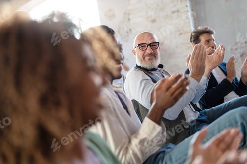 Preview: Business Meeting Applause in Bright Office