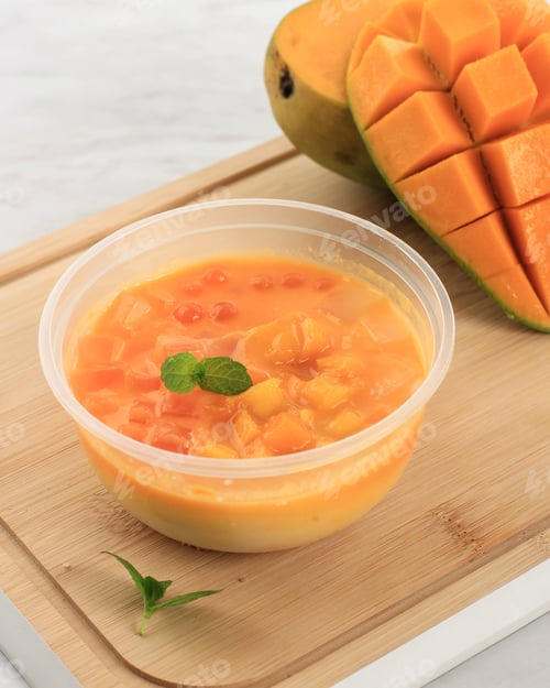 Preview: A Bowl of Sagoo Mango (Mango Lolo) or Mango Pudding