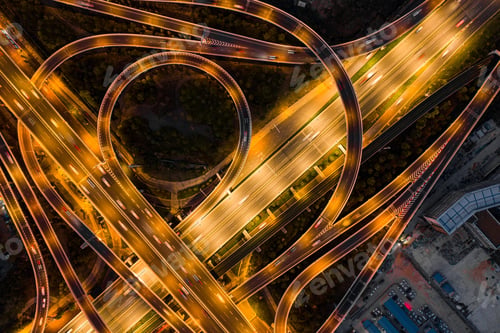 Preview: Aerial view of the viaduct on Optics Valley Avenue, Wuhan, China