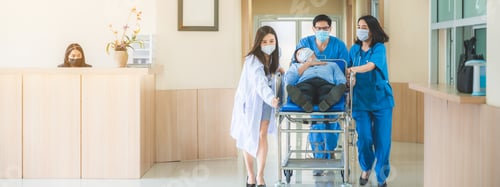 Preview: Hospital Emergency Doctor Team and Nurse Staff Carrying Stretcher