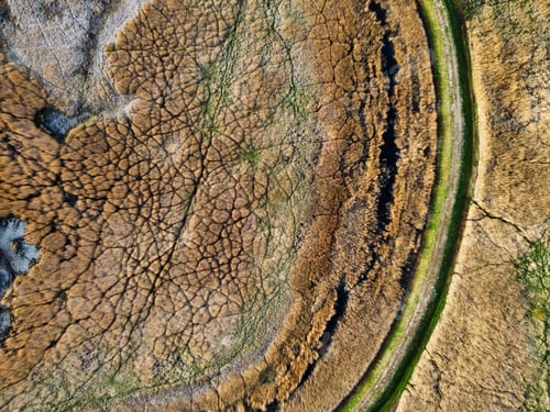 Preview: Aerial view of a a dry river bed