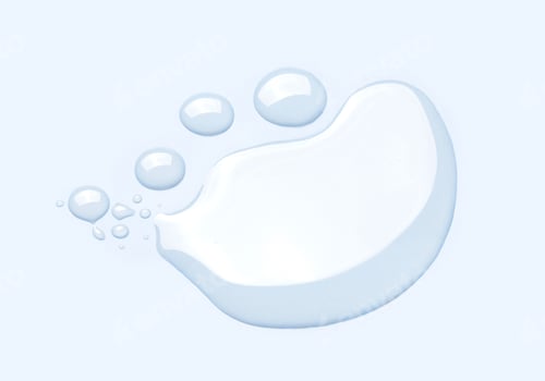 Preview: sample of cosmetic products toner serum oil round drops on a light blue background