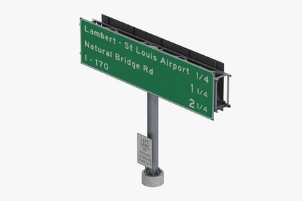 Preview: Highway Direction Sign: Lambert-St. Louis Airport & I-170