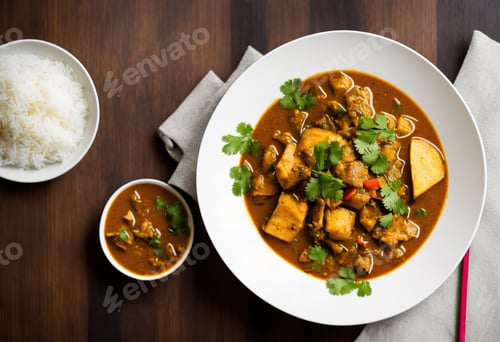Preview: Homemade food: dragon fish and bamboo shoots curry recipe.