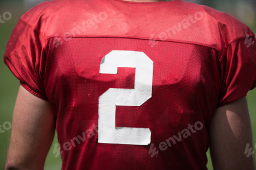 Preview: American football player with T-shirt number 2