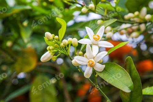 Preview: Tangerine tree or Orange tree or Lemon tree blossom flower