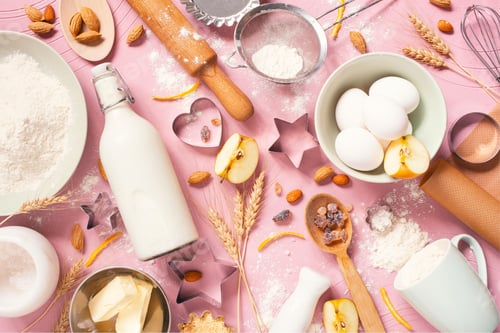 Preview: Baking Ingredients on the Pink Table