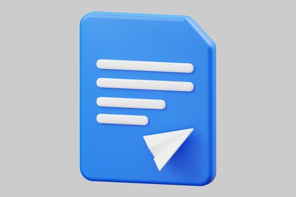 Preview: Blue file send paper plane