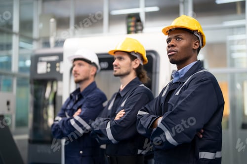 Preview: Industrial factory employee working in metal manufacturing industry