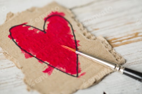 Preview: Love symbols hand painted in watercolor
