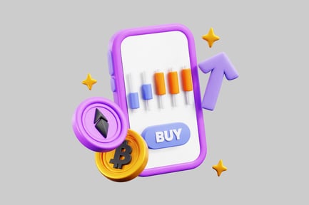 Preview: Cryptocurrency trading app interface with bitcoin