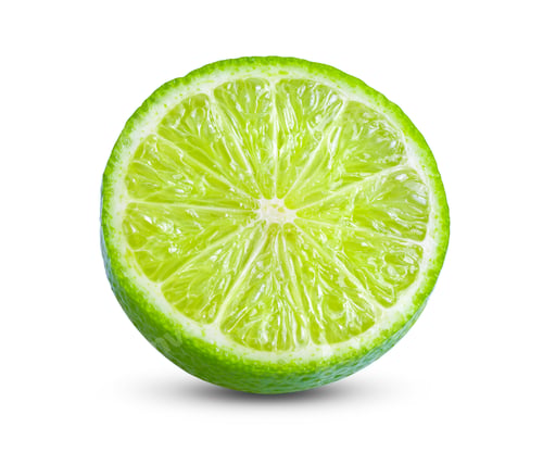 Preview: Juicy slice of lime isolated on white