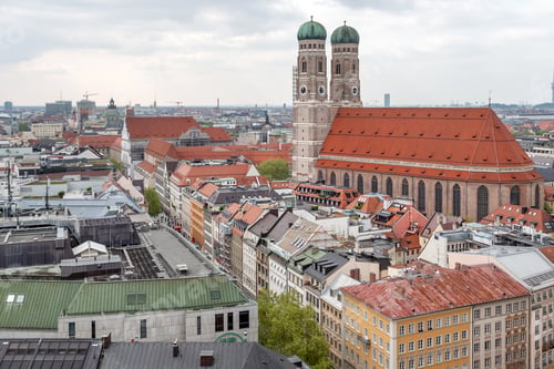 Preview: Aerial panoramic view of Old Town Hall in Munich. Travel and sightseeing landmarks, Bavaria, Germany