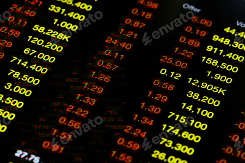 Preview: Stock market price drastically decreasing on computer screen